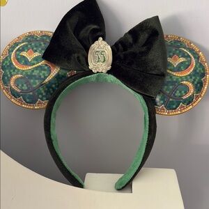 Club 33 Disney Emerald Green/Gold Minnie Ears Headband, 55 Anniversary Edition